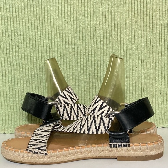 Frye & Co. Womens Kole Asymmetrical Black/White Strap Espadrille Sandals SZ 6.5M - Picture 7 of 11
